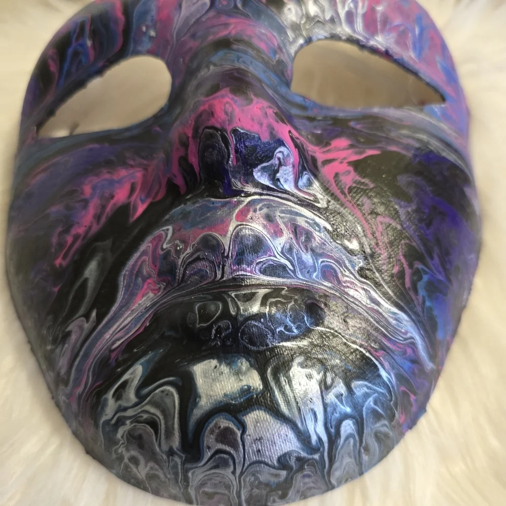 HANDCRAFTED Upcycled Cosplay Face Mask HANDPAINTED Wall Art Decor Halloween Mask